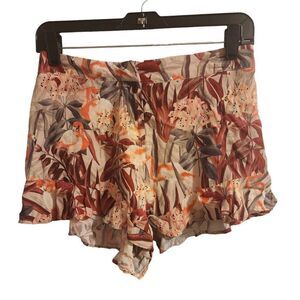 Zara Accessories NWOT Flamingo Floral Ruffle Shorts NWOT Size Small